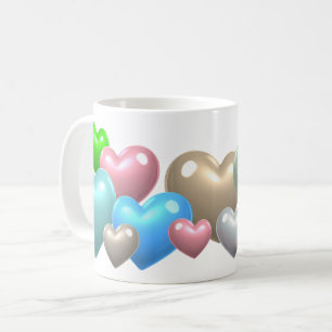 Taza De Café Corazones Pastel