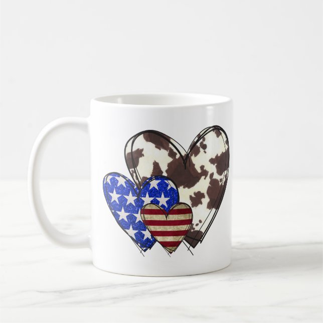 Taza De Café Corazones patrióticos (Izquierda)