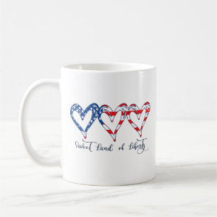 Taza De Café Corazones patrióticos de la bandera de Estados Uni