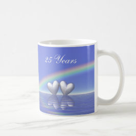 Taza De Café Corazones plateados de 25 años