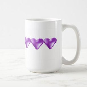 Taza De Café Corazones Púrpura flotantes