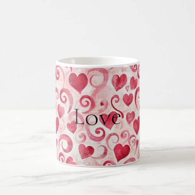 Taza De Café Corazones Rojos Aman (Centro)