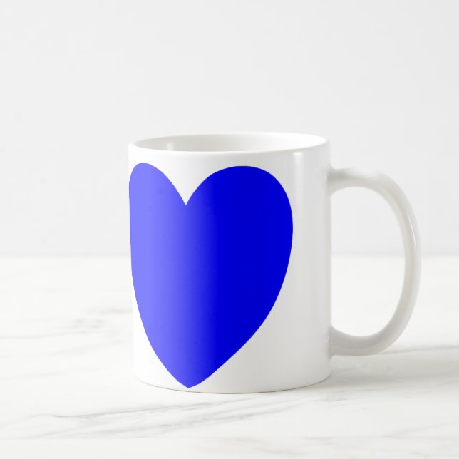 Taza De Café Corazones rojos y azules, impresión del arte (Derecha)