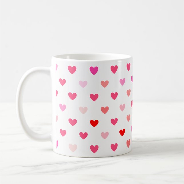 Taza De Café Corazones rojos y rosados (Izquierda)