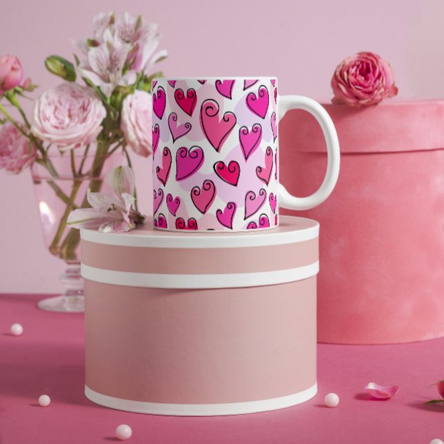 Taza De Café Corazones rosados deliciosos Día de San Valentín r (Subido por el creador)