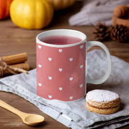 Taza De Café Corazones rosados El día de San Valentín turbios