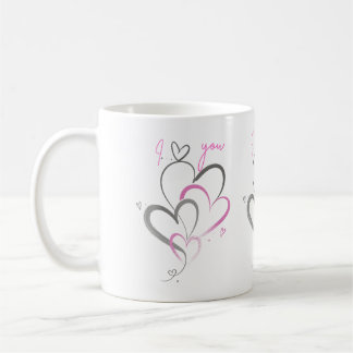 TAZA DE CAFÉ CORAZONES ROSADOS ESTÉTICA BONITA TE