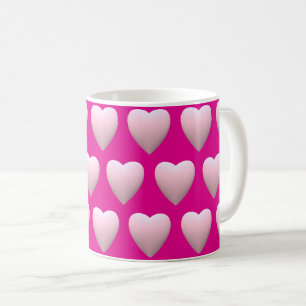 Taza De Café Corazones rosados Pastel Rosa