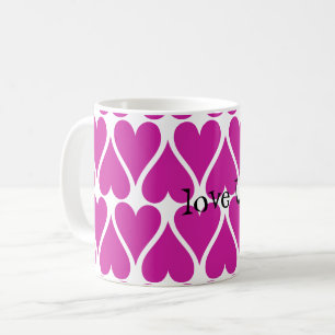 Taza De Café Corazones rosados personalizares