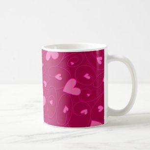 Taza De Café Corazones rosados rizados