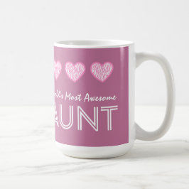 Taza De Café Corazones rosados V03 de la TÍA más impresionante