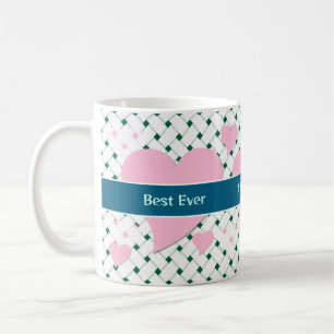Taza De Café Corazones rosados, verde azul mejor diversión de l