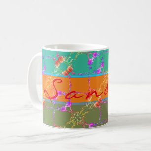Taza De Café Corazones Rosas de colores con su nombre