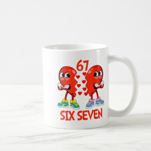 Taza De Café Corazones San Valentín Divertido Seis Siete 6 7 Me