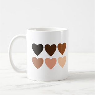 Taza De Café Corazones Skintone anti-racismo
