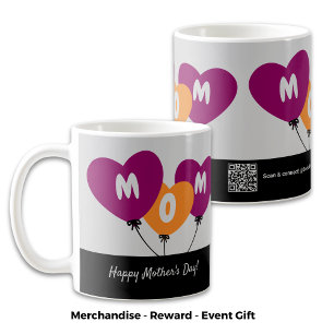 Taza De Café Corazones Sociales de Mamá Globos Feliz Día de las
