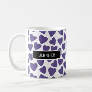 Taza De Café Corazones ultravioletas personalizadas