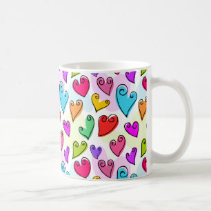 Taza De Café Corazones vibrantes, Día de San Valentín romántico