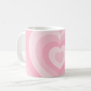 Taza De Café Corazones vintage retro bebé rosa
