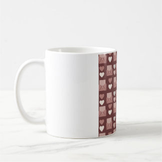 Taza De Café corazones voladores, sobres de amor y teléfonos mó