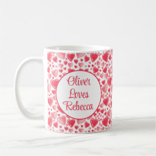 Taza De Café Corazones y amor personalizado
