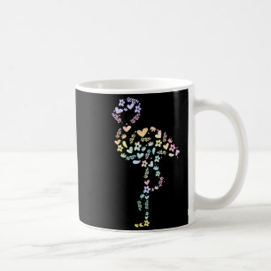 Taza De Café Corbata floral de flamenco teñida de animales lind