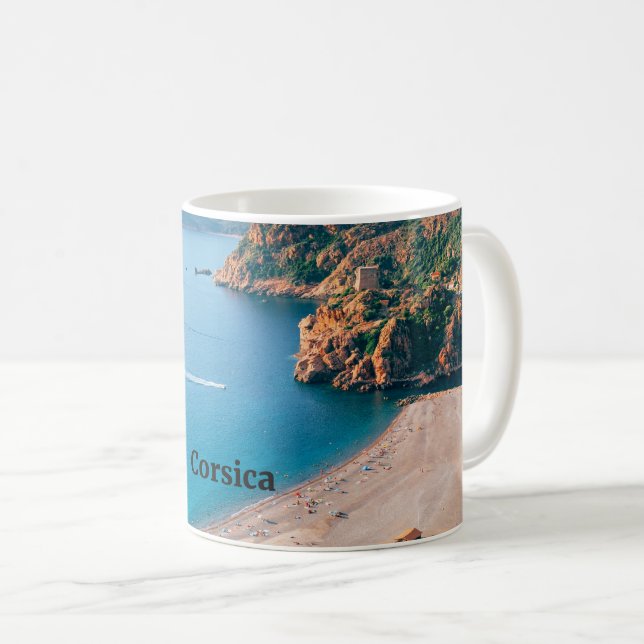 Taza De Café Córcega, isla mediterránea,  (Anverso derecho)
