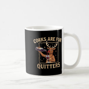 Taza De Café Corchos De Vino Para Bebedores De Reno De Navidad