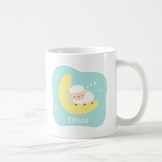 Taza De Café Corderito Dormido en la Luna (Derecha)