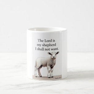 Taza de café Cordero Cristiano Salmo 23:1