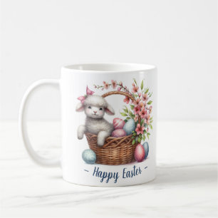 Taza De Café Cordero flautista y huevos de Pascua