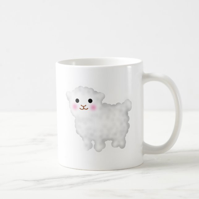 Taza De Café Cordero pequeño lindo (Derecha)