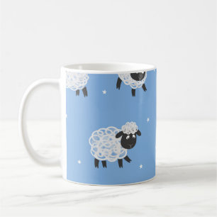 Taza De Café Corderos blancos, corderos vintage.