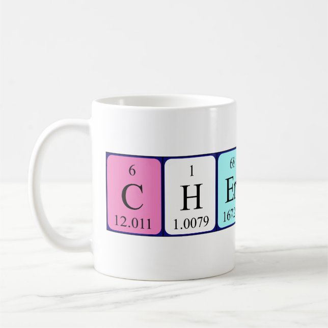 Taza De Café Corear el nombre de tabla periódica mug (Izquierda)