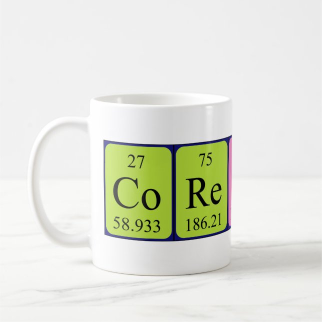 Taza De Café Corentin periódica table name mug (Izquierda)