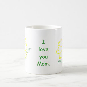 Taza De Café Coreopsis amarilla Flor Amor Mamá Mugs