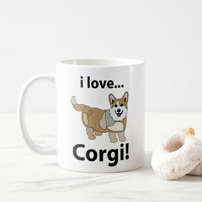 Taza de café Corgi amo Corgi (Con donut)