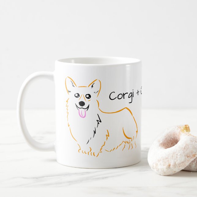 Taza De Café Corgi + Café = vida (Con donut)