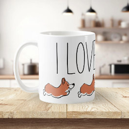 Taza De Café Corgi Cute Personalizado Blanco Simple