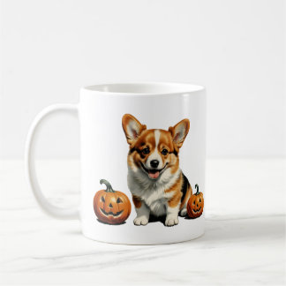 Taza De Café Corgi De Parche De Calabaza