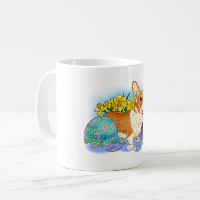 Taza De Café Corgi de Pascua (Anverso izquierdo)