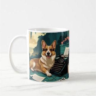 Taza De Café Corgi Dog con piel brillante y una cosecha de caba