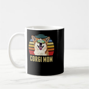 Taza De Café Corgi Dog Corgis Mejor Mamá Perro Que Retro Sunset