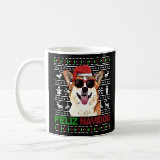 Taza De Café Corgi Dog Feliz Navidog Funny Navidades