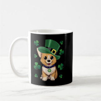 Taza De Café Corgi Dog Lover Tee Leprechaun Gorra Shamrock St.P