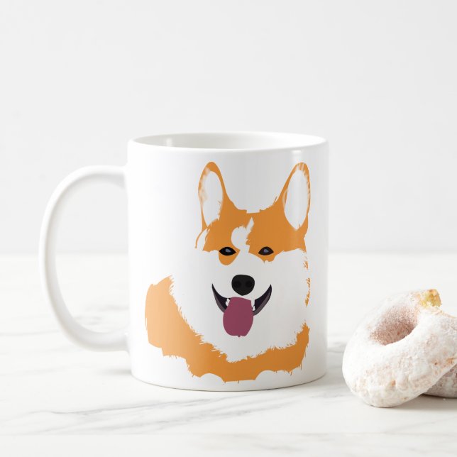 Taza De Café Corgi Dog Mascota (Con donut)