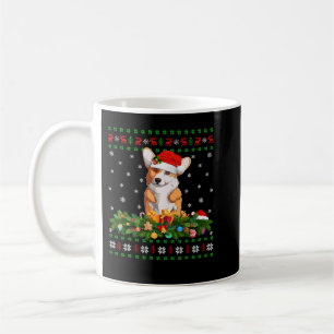 Taza De Café Corgi Dog Santa Merry Corgmas Navidades feos sudor
