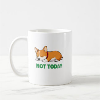 Taza De Café Corgi Dormilón No Hoy