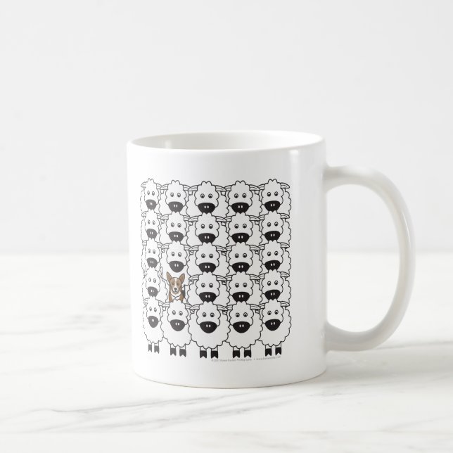 Taza De Café Corgi en las ovejas (Derecha)