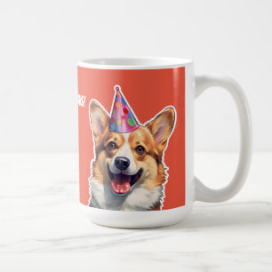 Taza De Café Corgi Es la hora de la fiesta de cumpleaños mi cor